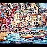 Giuseppe Forte Olio su tela, soggetti inspirati ai carretti siciliani (CodWeb:TF008)